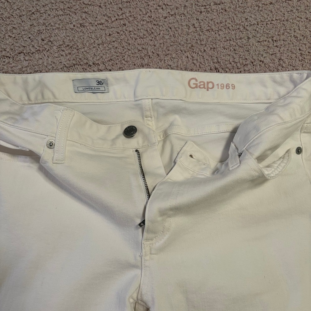 Gap 1969 Long and Lean White Flare Jeans Stretch Denim Womens 30 - Picture 5 of 8